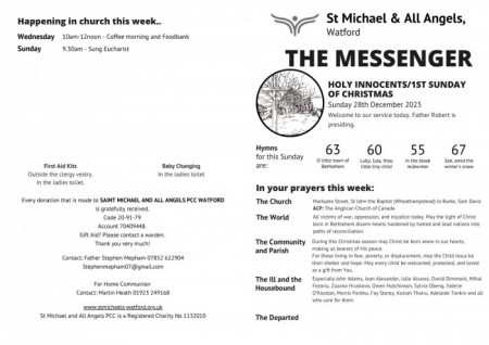 St Michael and All Angels Watford news image - Newsletter 28th December 2025